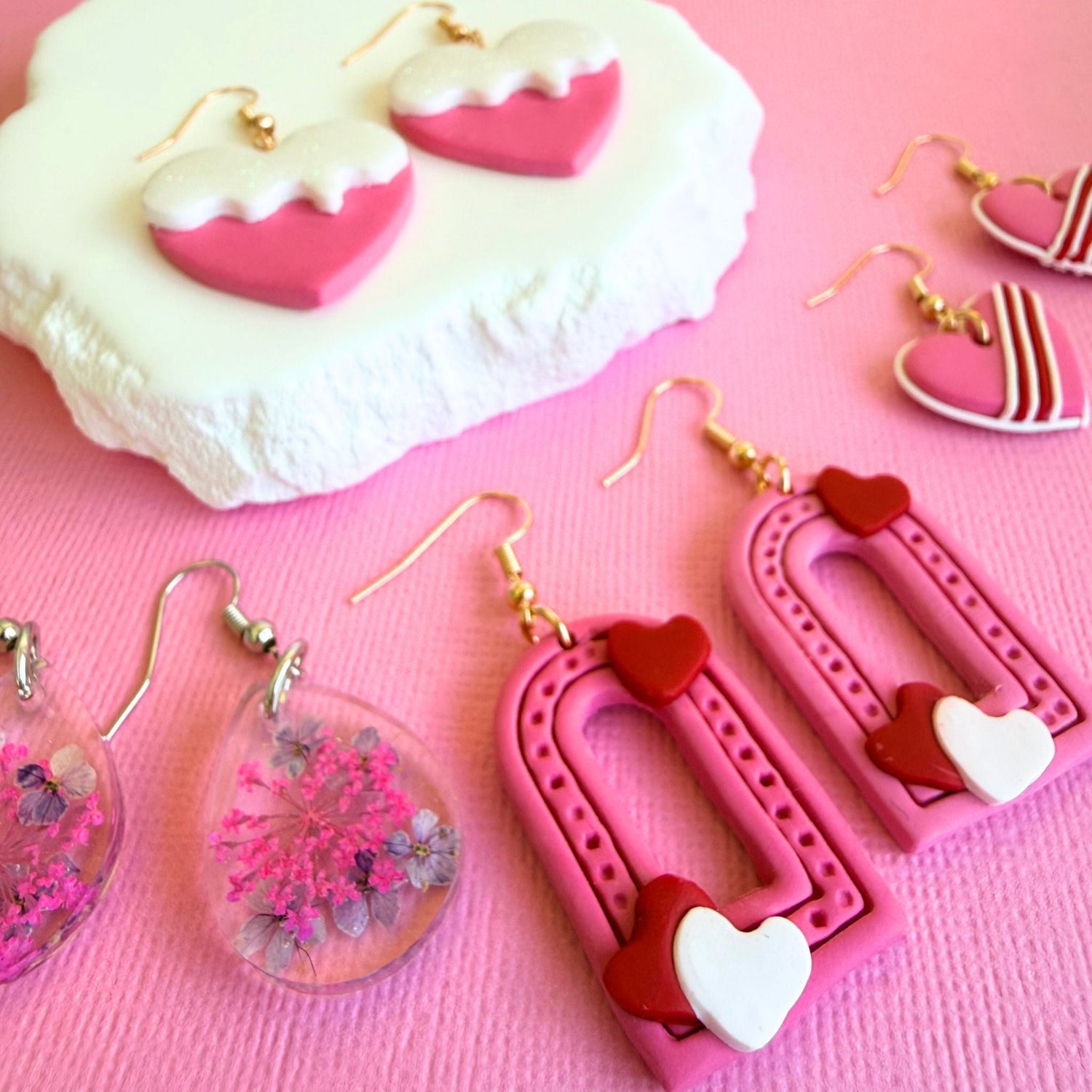 Australian handmade dangle earrings in playful polymer clay