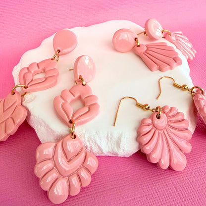 Australian handmade drop earrings A Pink Affair styled with other Katie Tilson Studios earrings