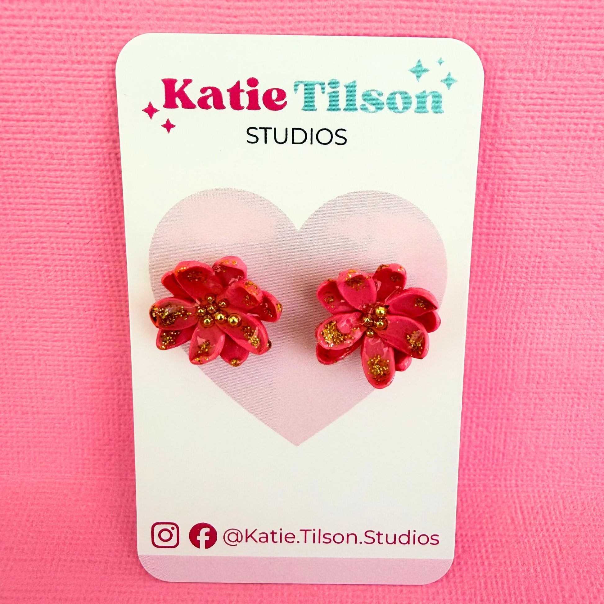 Handmade stud earrings Blush Petal Studs in gift packaging