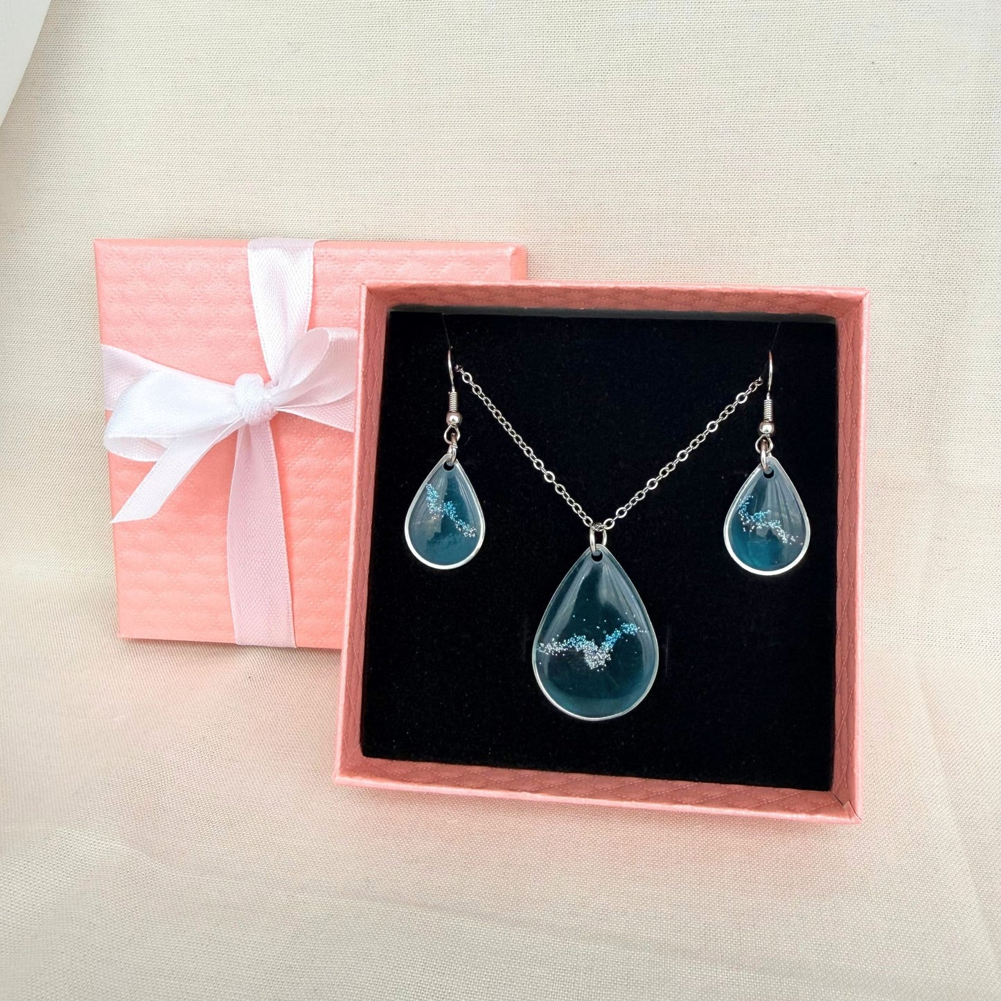 Australian handmade jewellery gift set Coastal Glow necklaces and earrings set