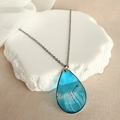 Australian handmade necklace Coastal Glow in elegant resin