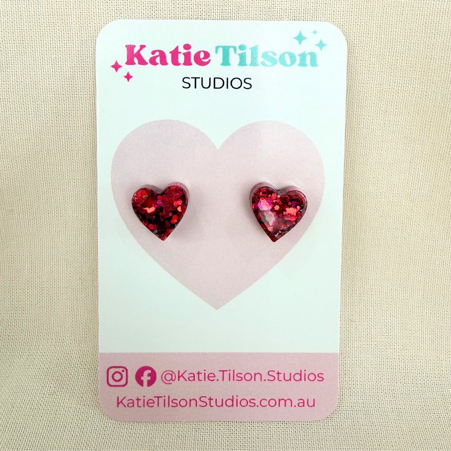 Heartfelt Studs - Pink