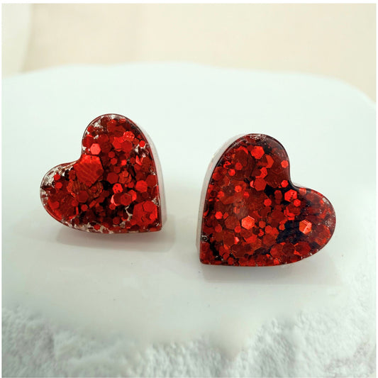 Heartfelt Studs - Red