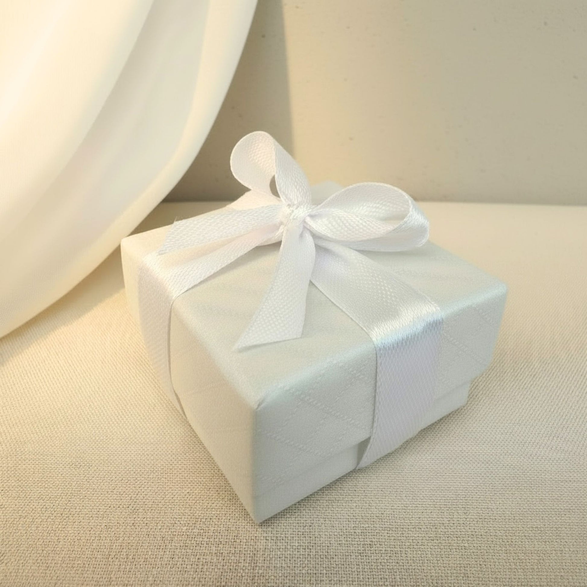 Australian handmade jewellery in small white gift box with white ribbon - gift ready packaging.