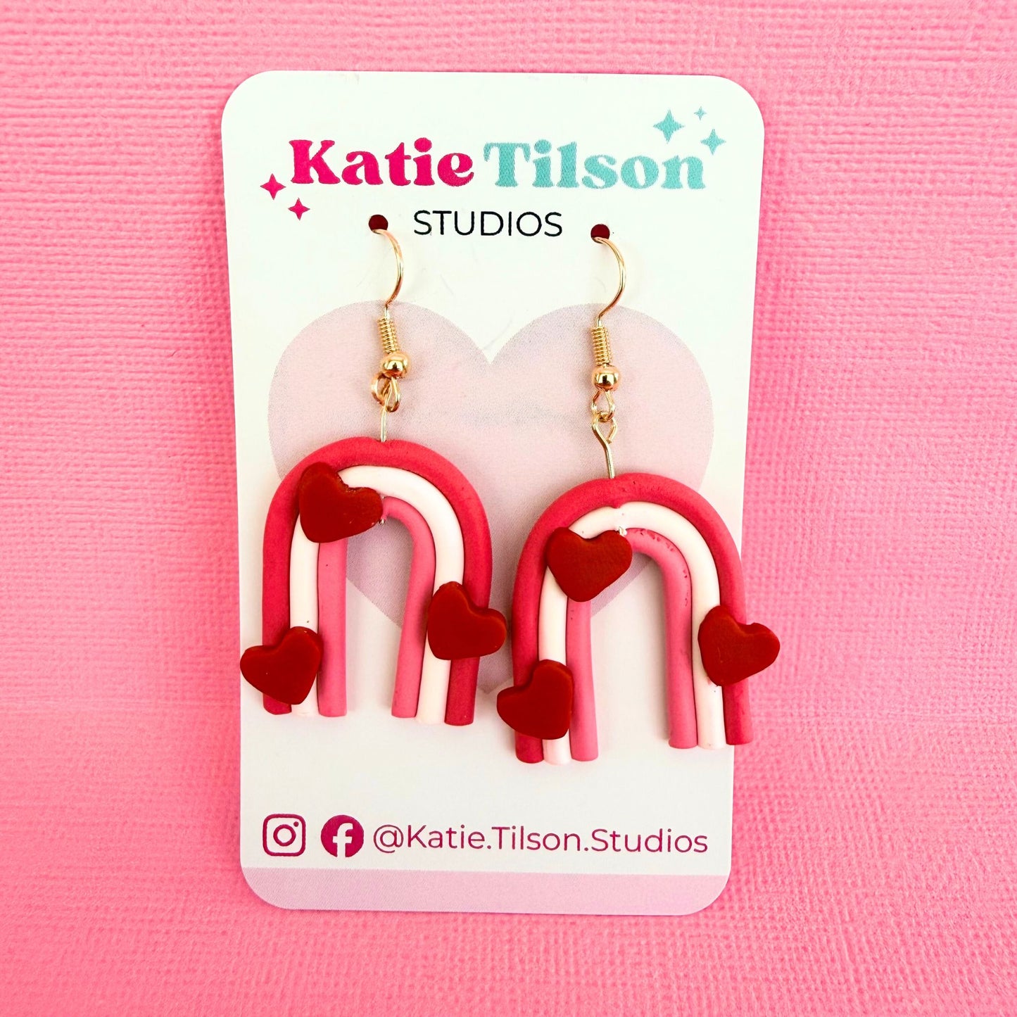 Handmade dangle earrings Love Arc Rainbows in gift packaging