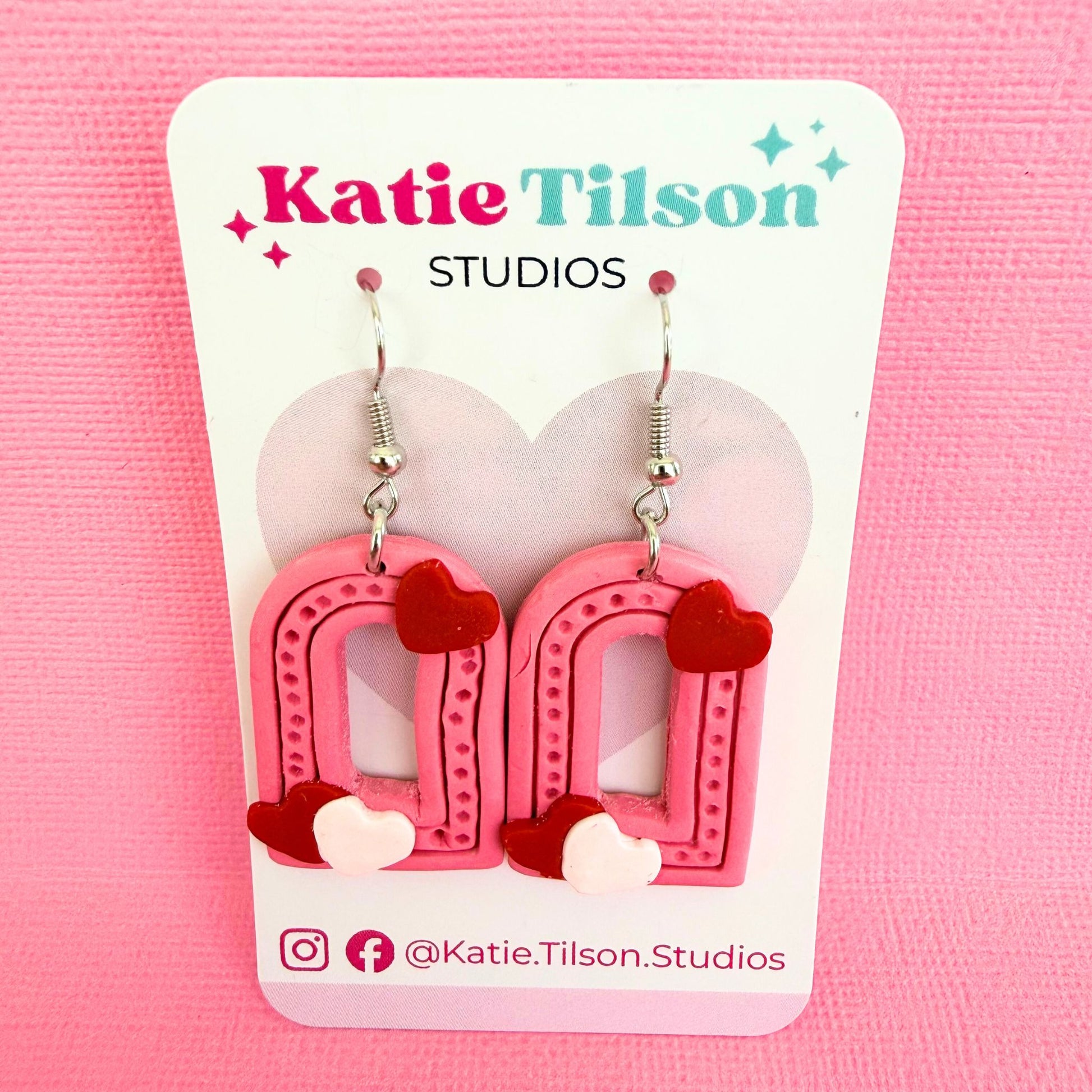 Handmade dangle earrings Love Not Arches in gift packaging