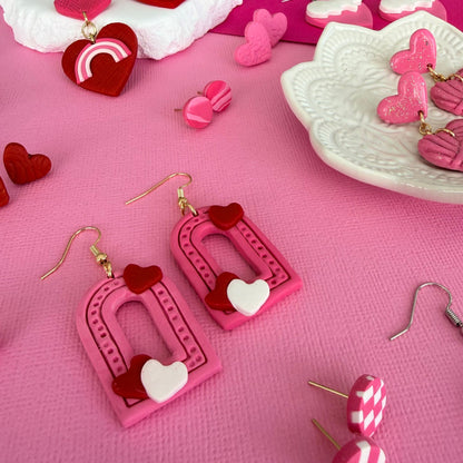 Australian handmade dangle earring Love Notes Arches styled with other Katie Tilson Studios earrings