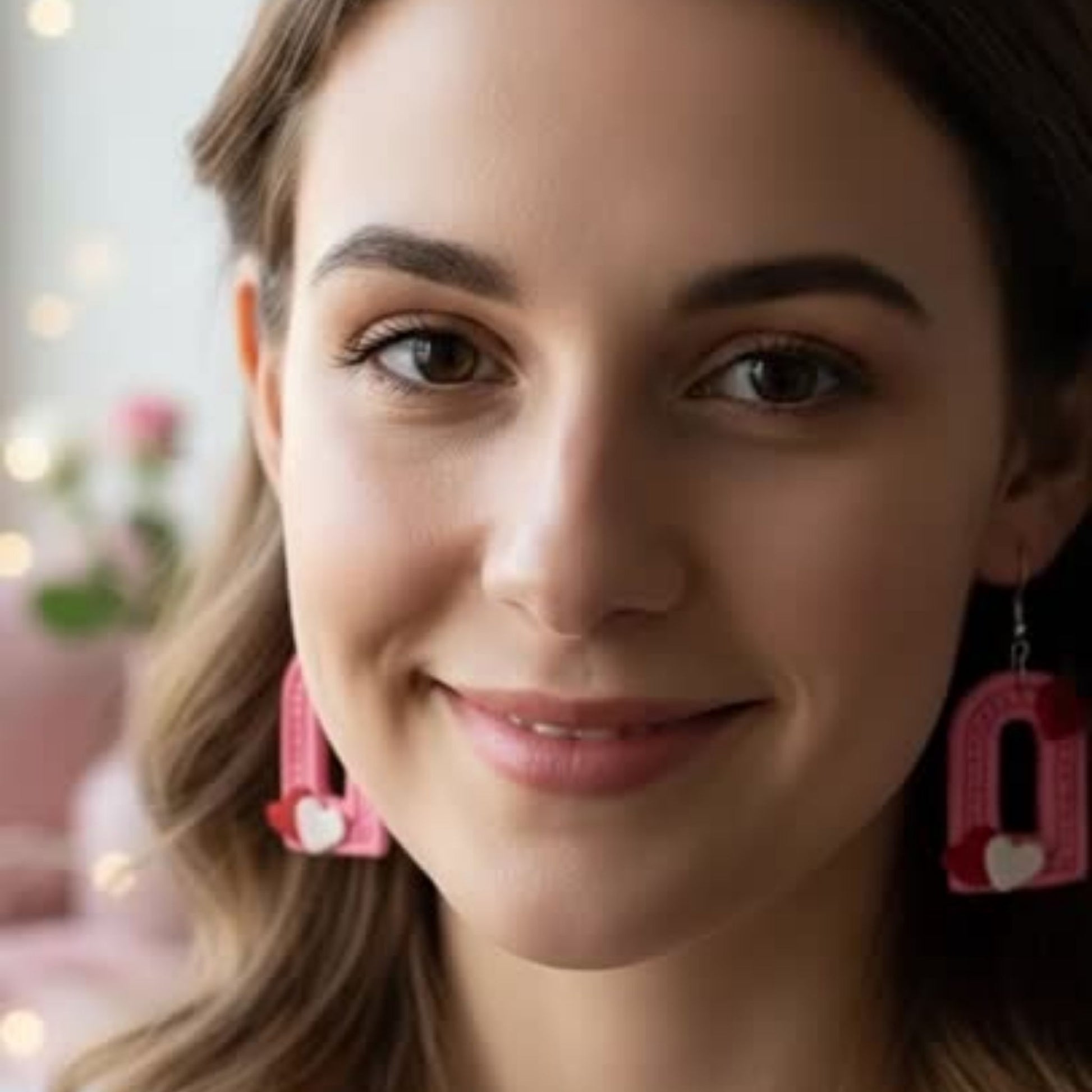 Video of Australian handmade dangle earrings Love Notes Arches showing movement