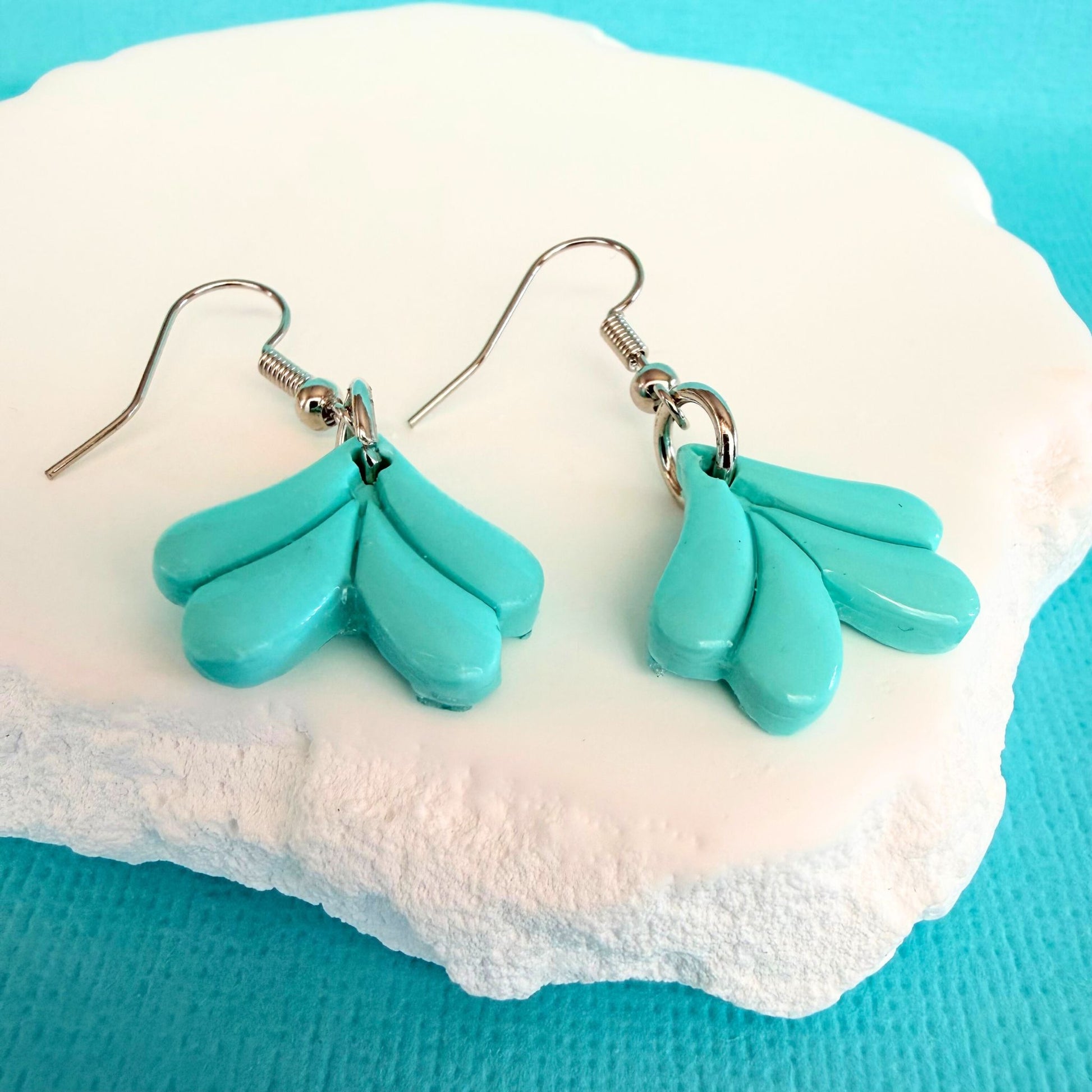 Australian handmade dangle earrings Mermaid Tale with playful polymer clay charms