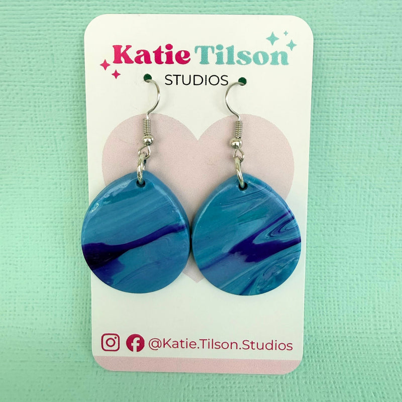 Handmade dangle earrings Pastel Tide in gift packaging