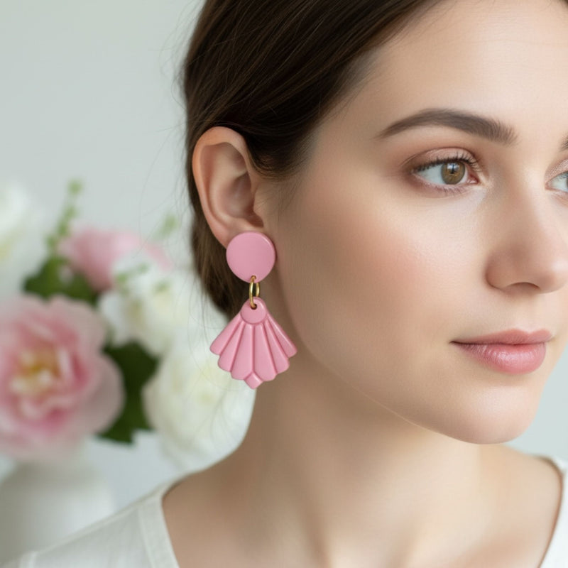 Australian handmade drop earrings Pretty Fam worn for playful style