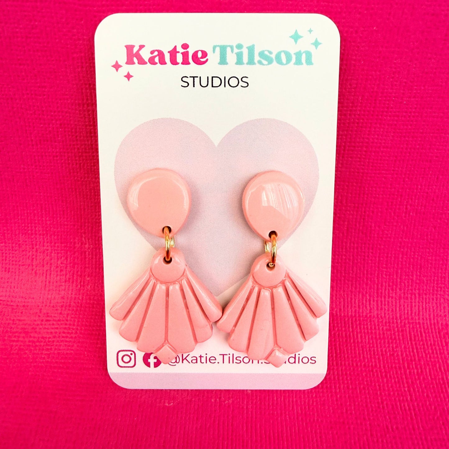 Handmade drop earrings Pretty Fan in gift packaging