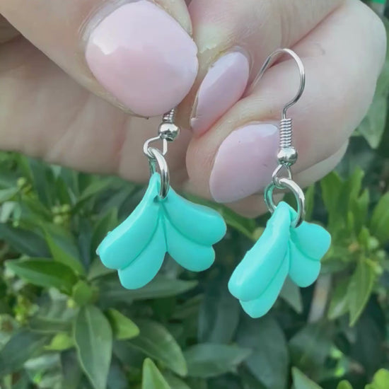 Video of Australian handmade dangle earrings Mermaid Tale showing playful movement