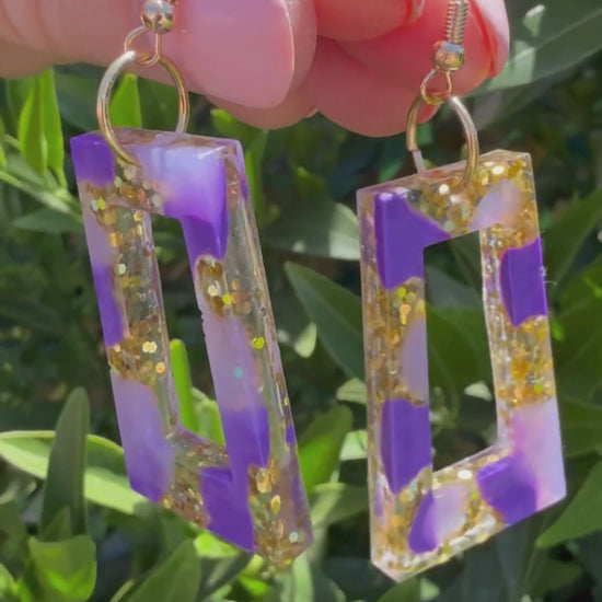 Video of Australian handmade dangle earrings Purple Haze showing playful movement