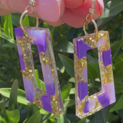 Video of Australian handmade dangle earrings Purple Haze showing playful movement