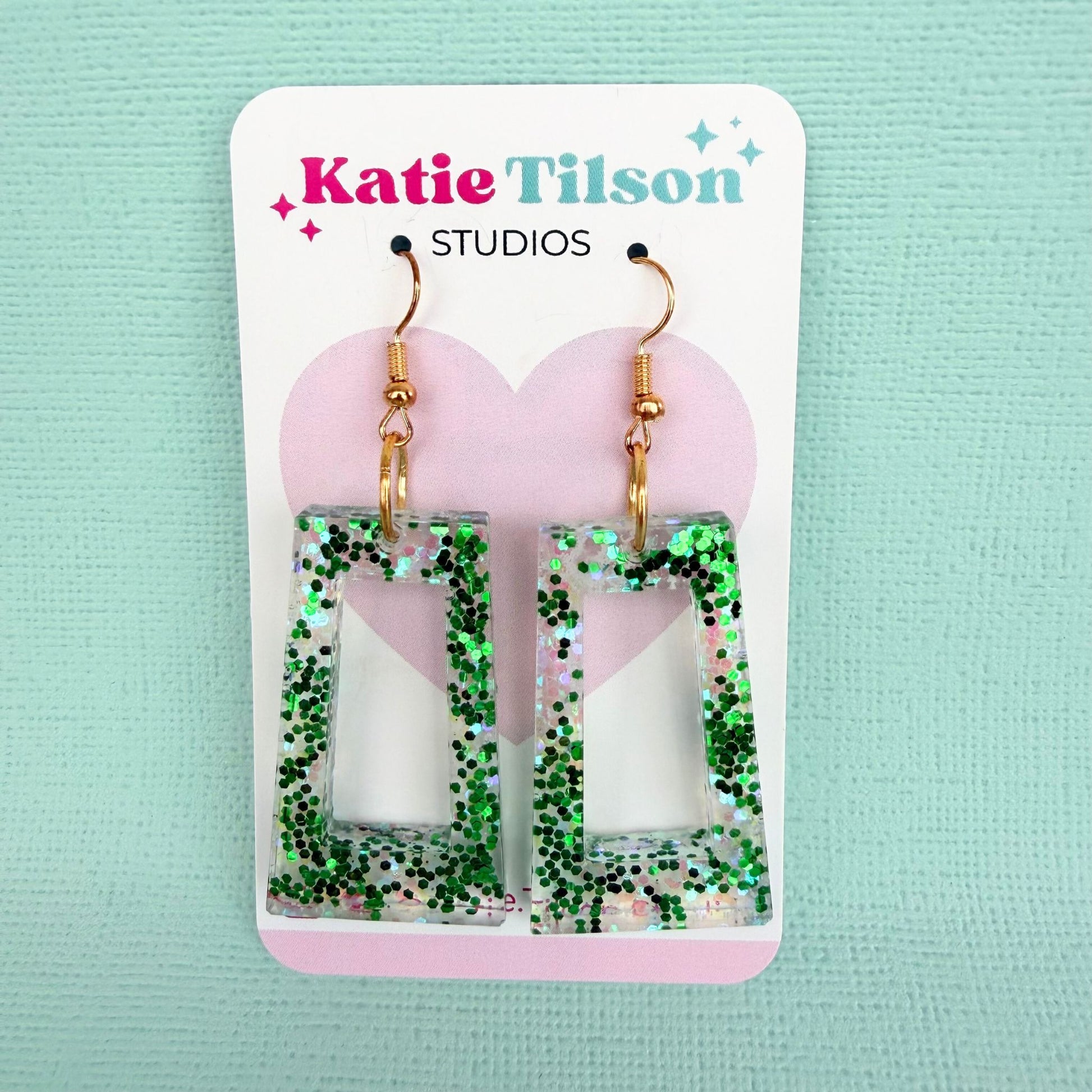 Handmade dangle earrings Sparkle Time in gift packaging