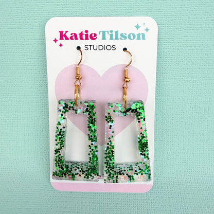 Handmade dangle earrings Sparkle Time in gift packaging
