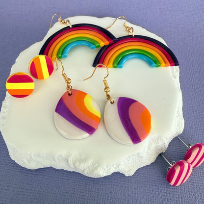 Australian handmade dangle earrings Summer Daze styled with other Katie Tilson Studios earrings