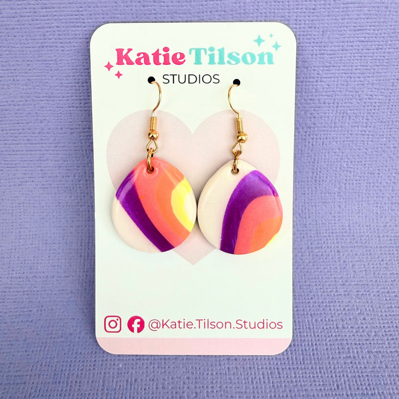 Handmade dangle earrings Summer Daze in gift packaging