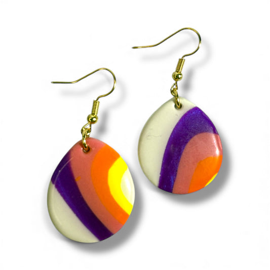 Summer Daze polymer clay dangle earrings in bright summer colours.