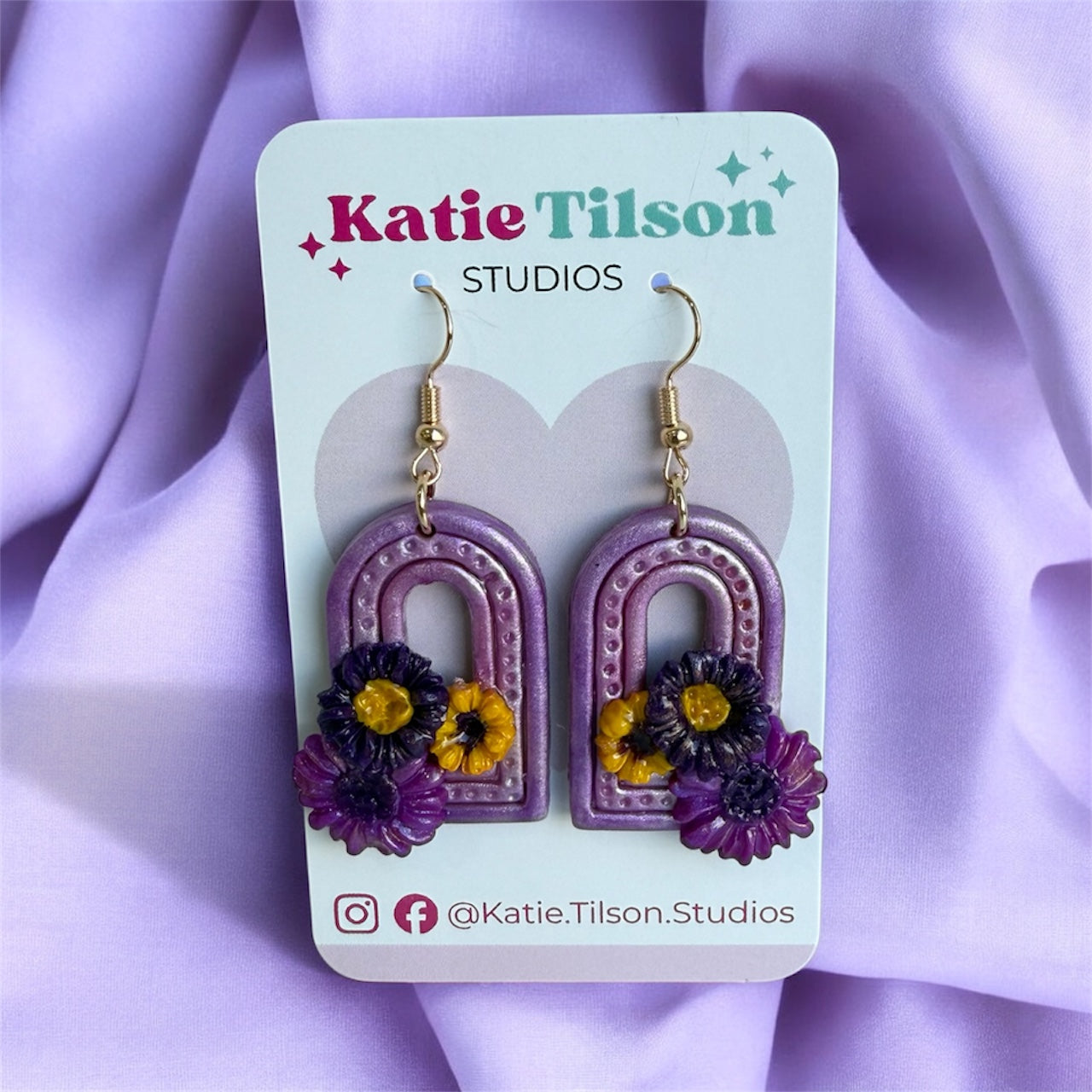 Handmade dangle earrings Sweet Arch in gift packaging