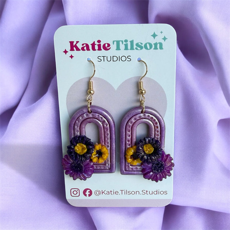 Handmade dangle earrings Sweet Arch in gift packaging
