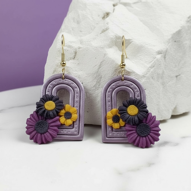 Handcrafted lightweight polymer clay dangles in pastel colours