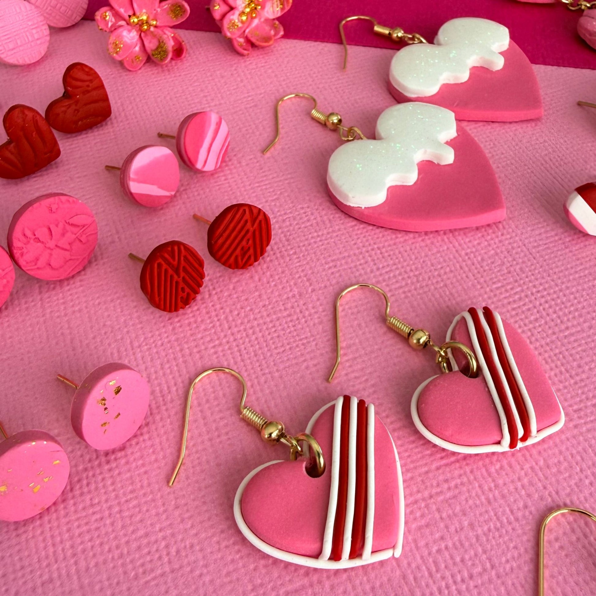 Australian handmade dangle earring Sweet Treats styled with other Katie Tilson Studios earrings