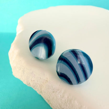 Australian handmade stud earrings Wavelength in playful polymer clay
