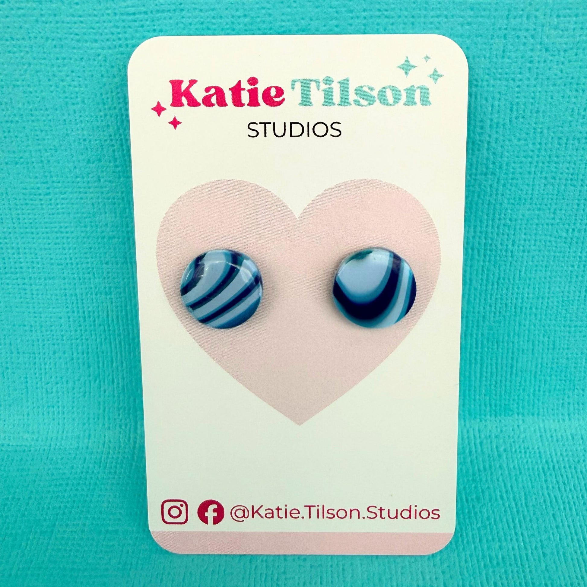 Handmade stud earrings Wavelength in gift packaging